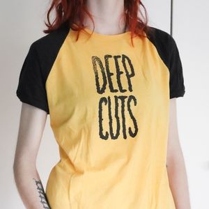 Distressed Deep Cuts baseball T-shirt